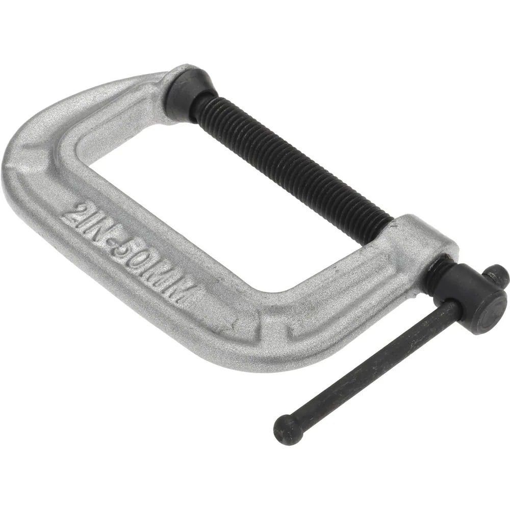 C-Clamp: 2″ Max Opening, 1-1/8″ Throat Depth, Light-Duty, Cast Iron Body